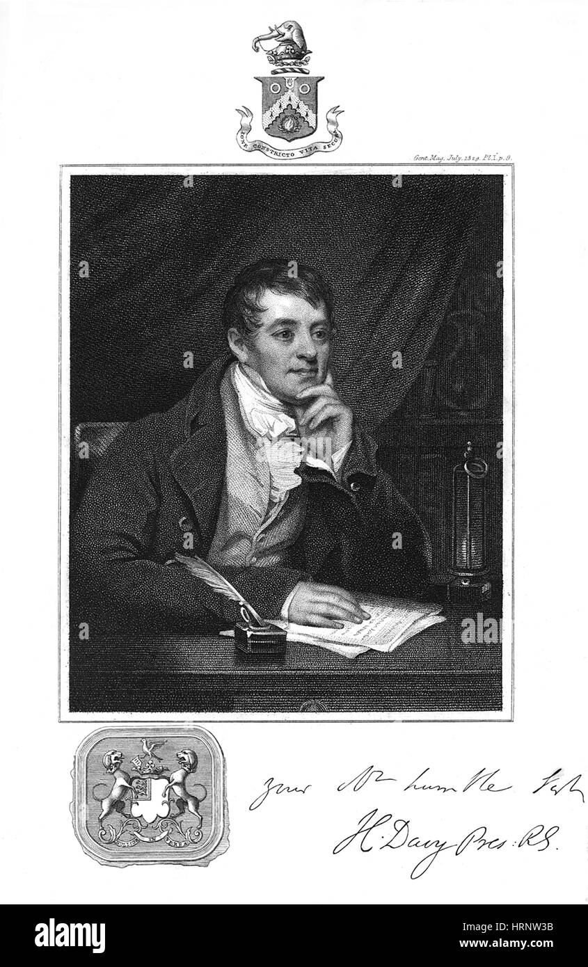 Humphry Davy, englischer Chemiker Stockfoto