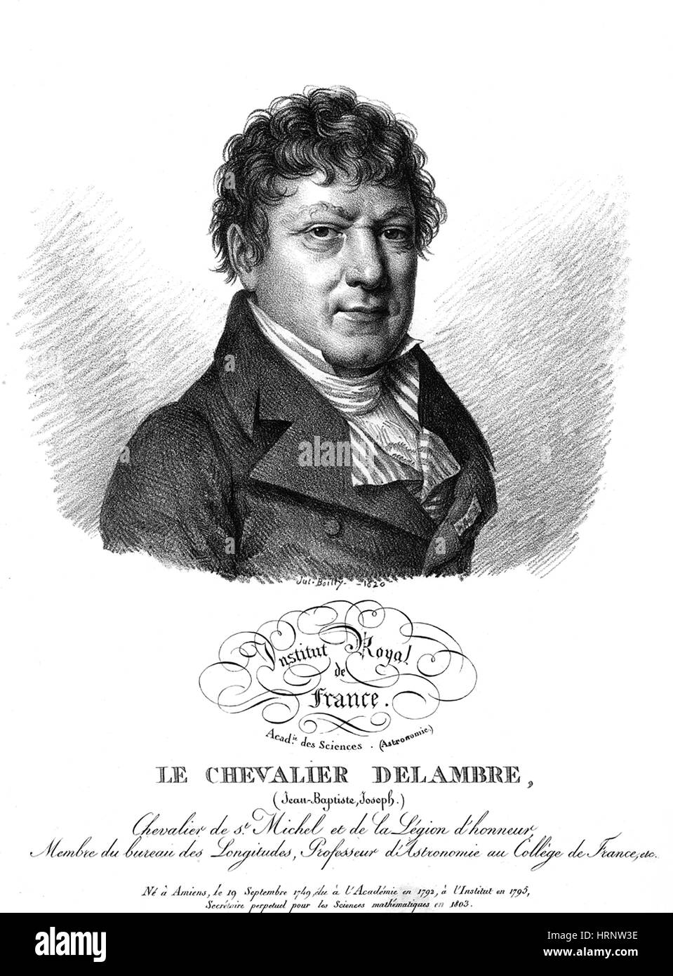 Jean Delambre, französischer Astronom Stockfoto