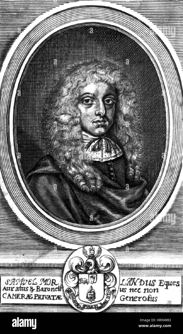 Samuel Morland, englischer Universalgelehrter Stockfoto