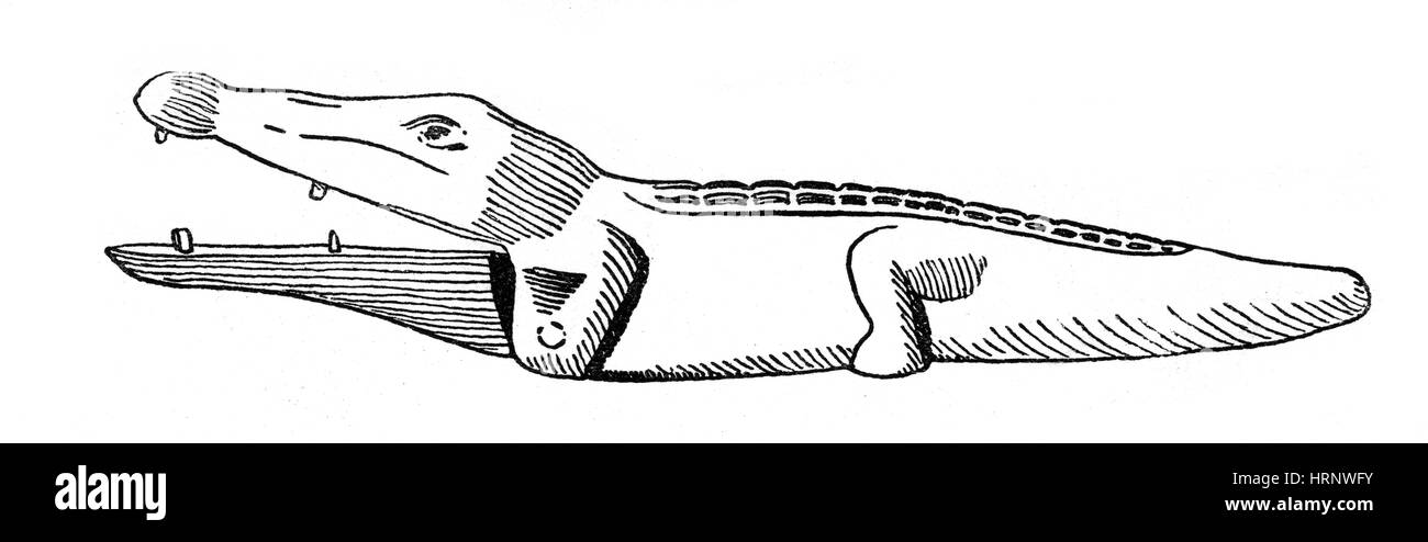Alte ägyptische Spielzeug Krokodil, 500 v. Chr. Stockfoto