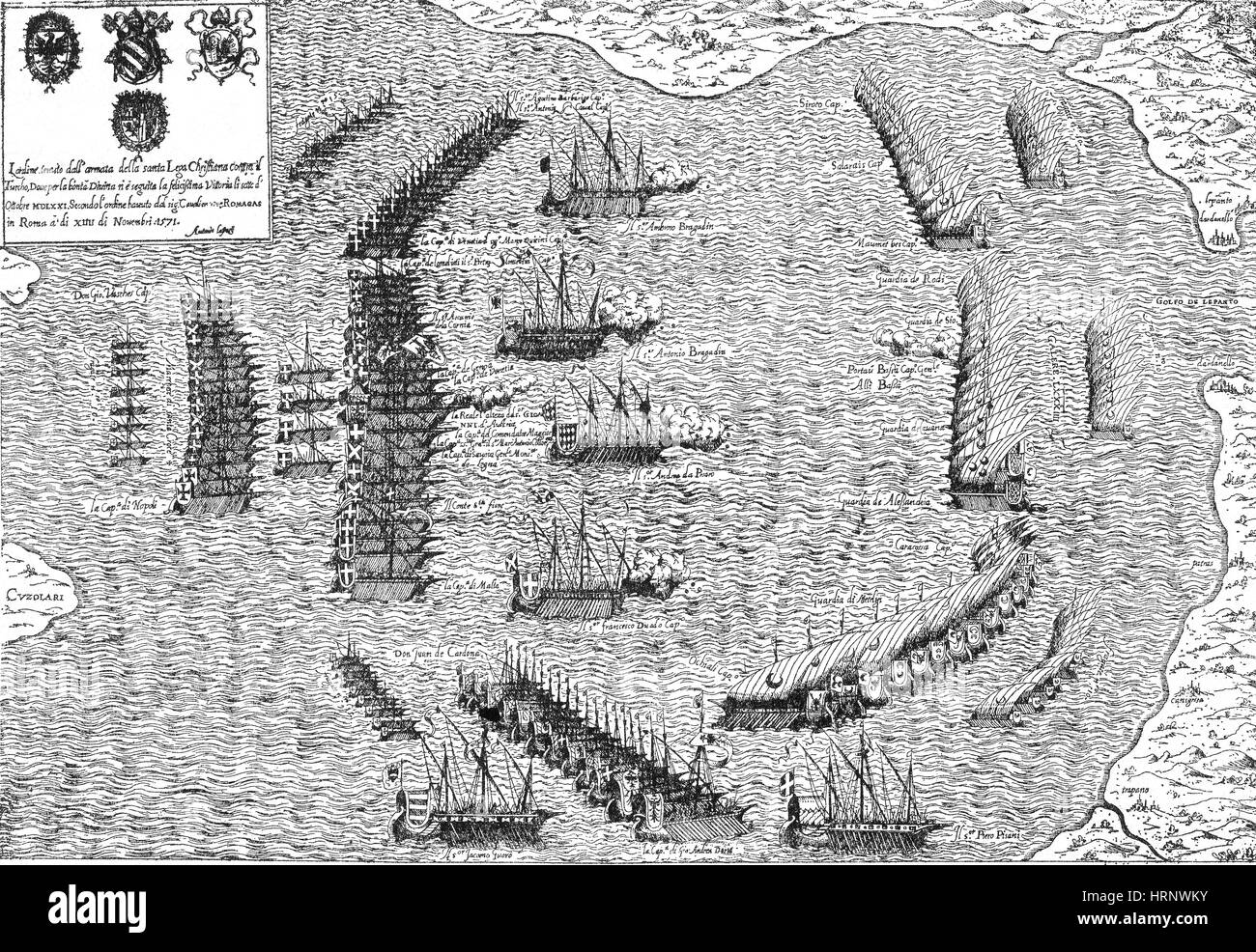 Schlacht von Lepanto 1571 Stockfoto
