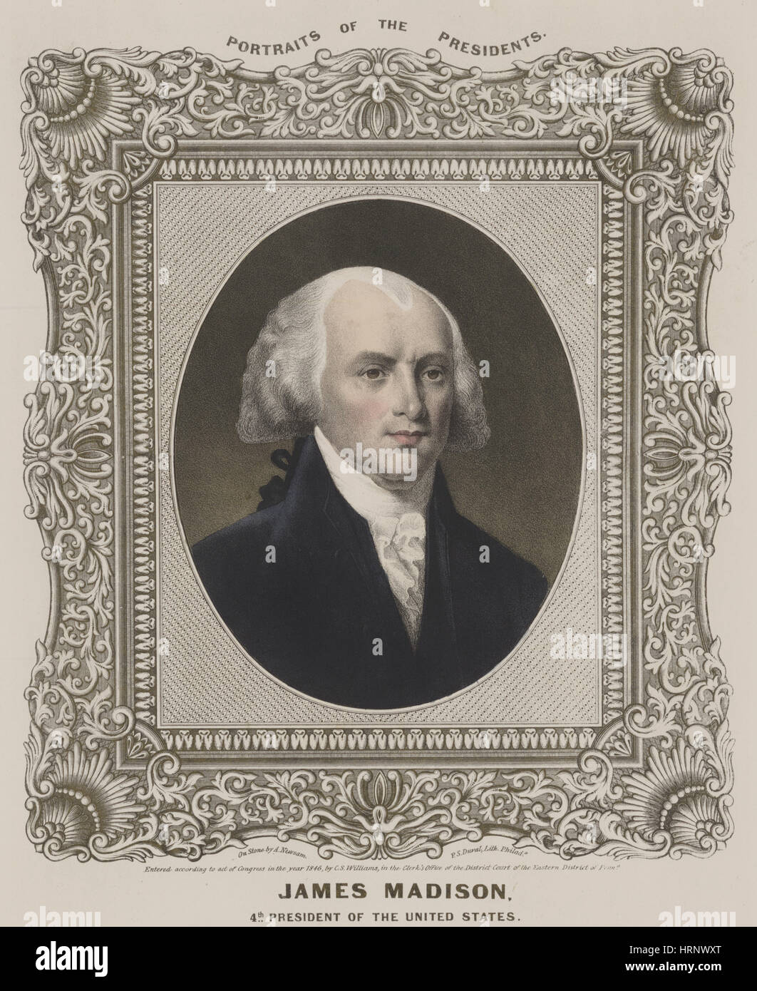 4. US-Präsident James Madison Stockfoto