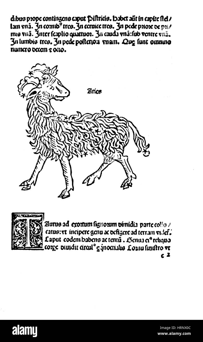 Sternbild Widder, Sternzeichen, 1482 Stockfoto