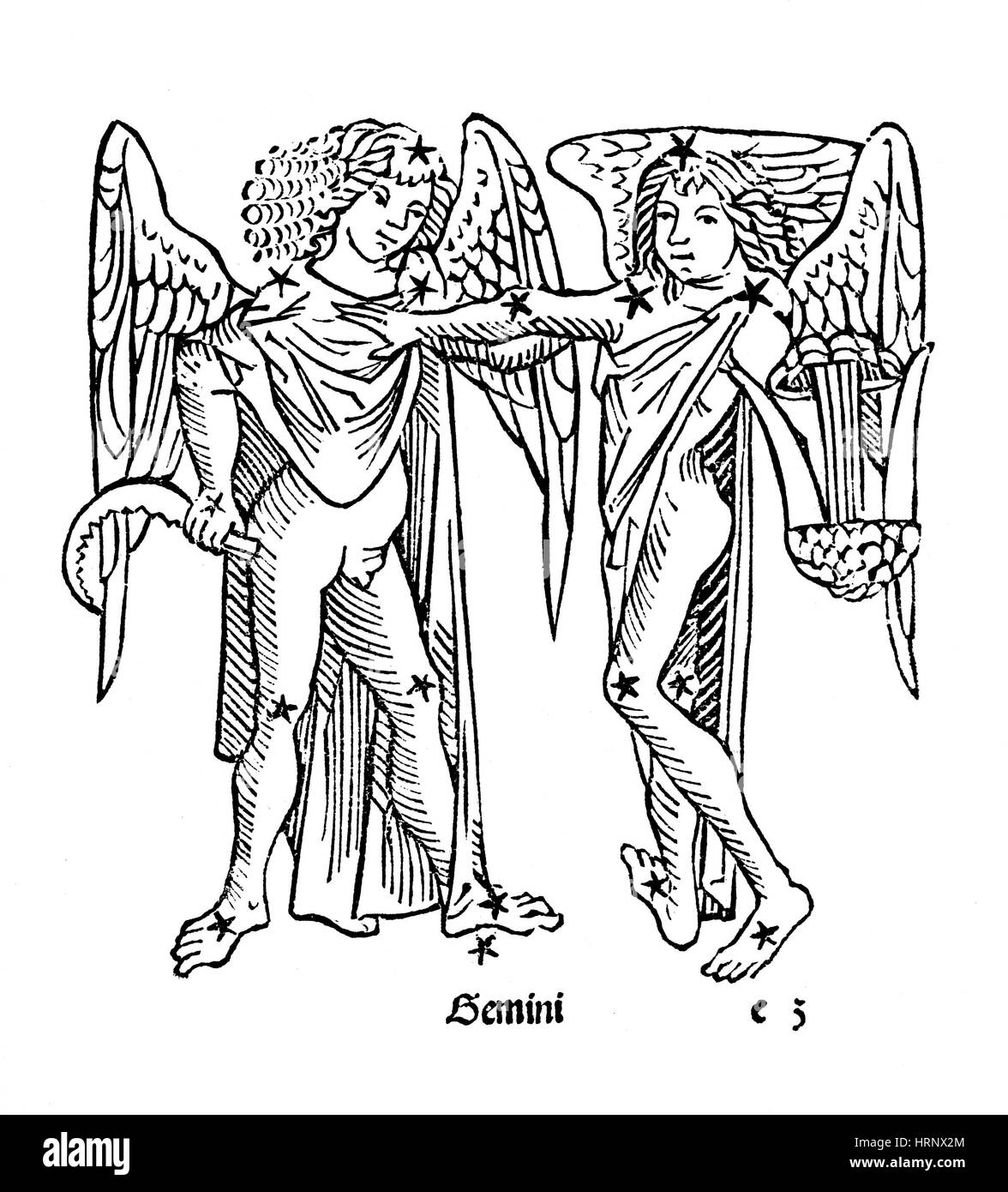 Sternbild Zwillinge, Sternzeichen, 1482 Stockfoto