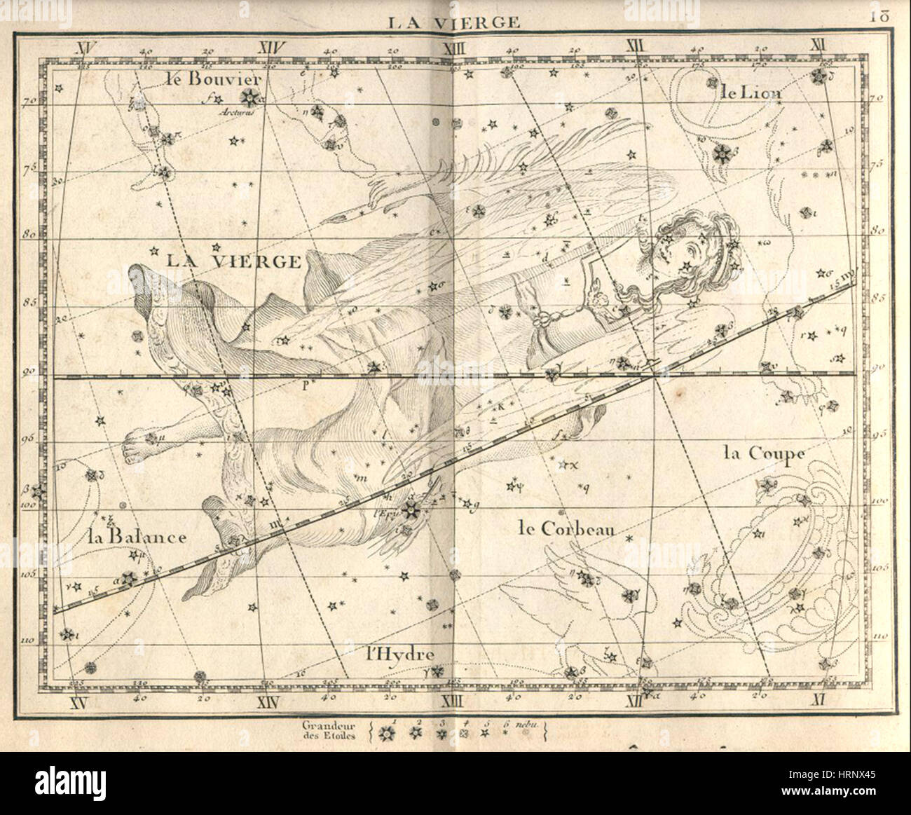 Sternbild Jungfrau, Sternzeichen, 1729 Stockfoto