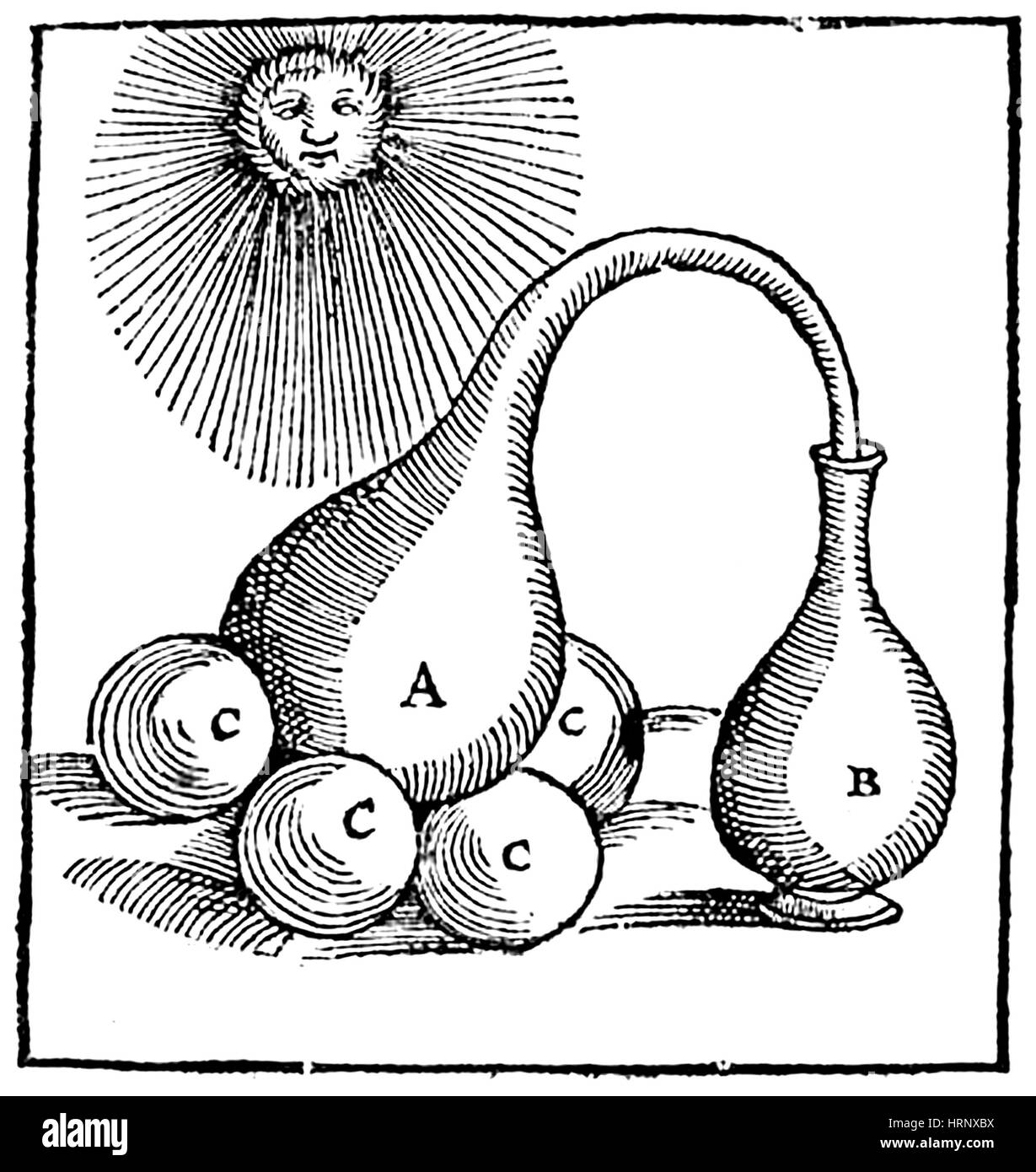 Destillierapparate, 16. Jahrhundert Stockfoto