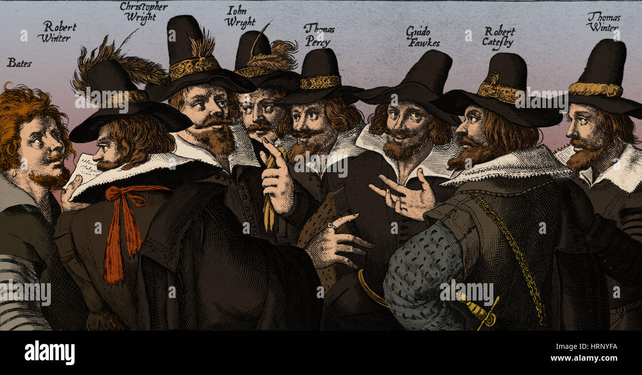 Der Schießpulver-Rebellion, 1605 Stockfoto