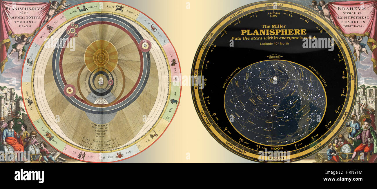 "Alten" und "Neuen" Planisphere Stockfoto