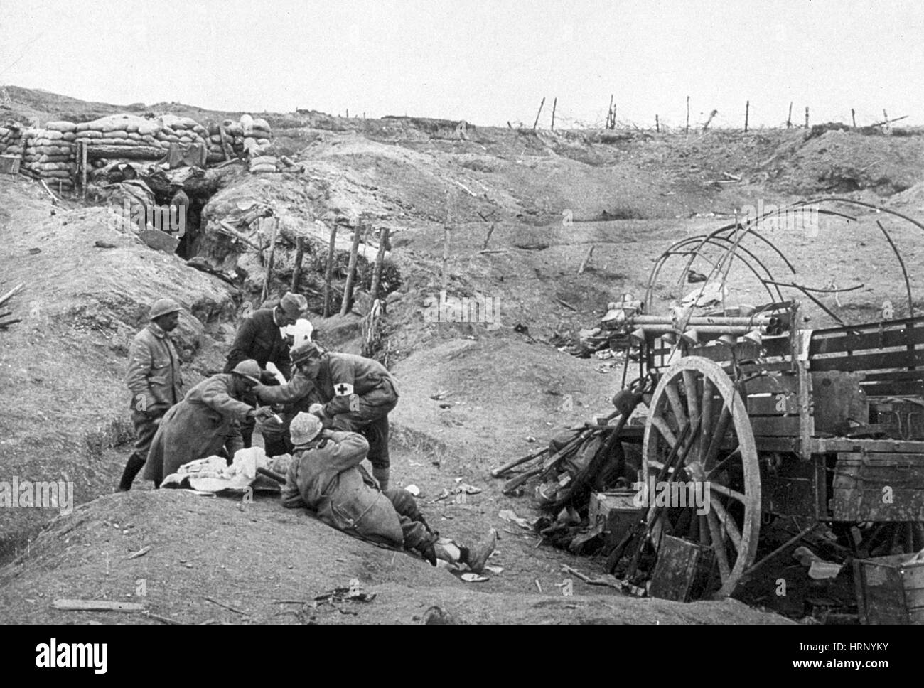 WWI, amerikanische Rote Kreuz in den Schützengräben Stockfoto