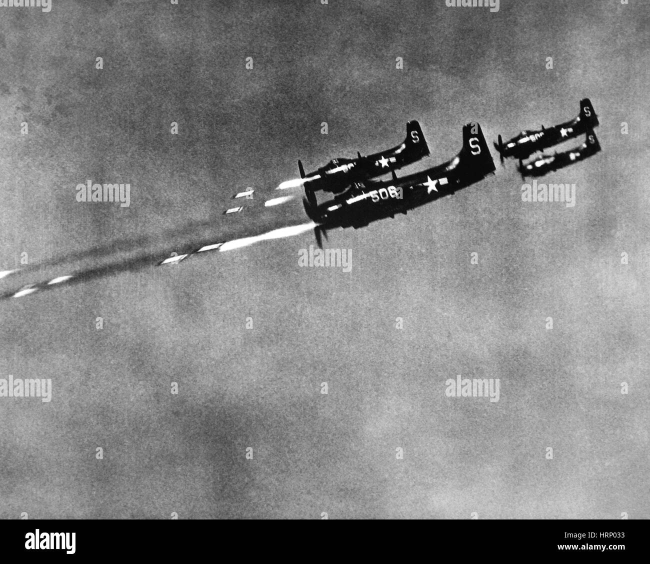 Korea-Krieg, Marine Himmel Raiders, 1950 Stockfoto