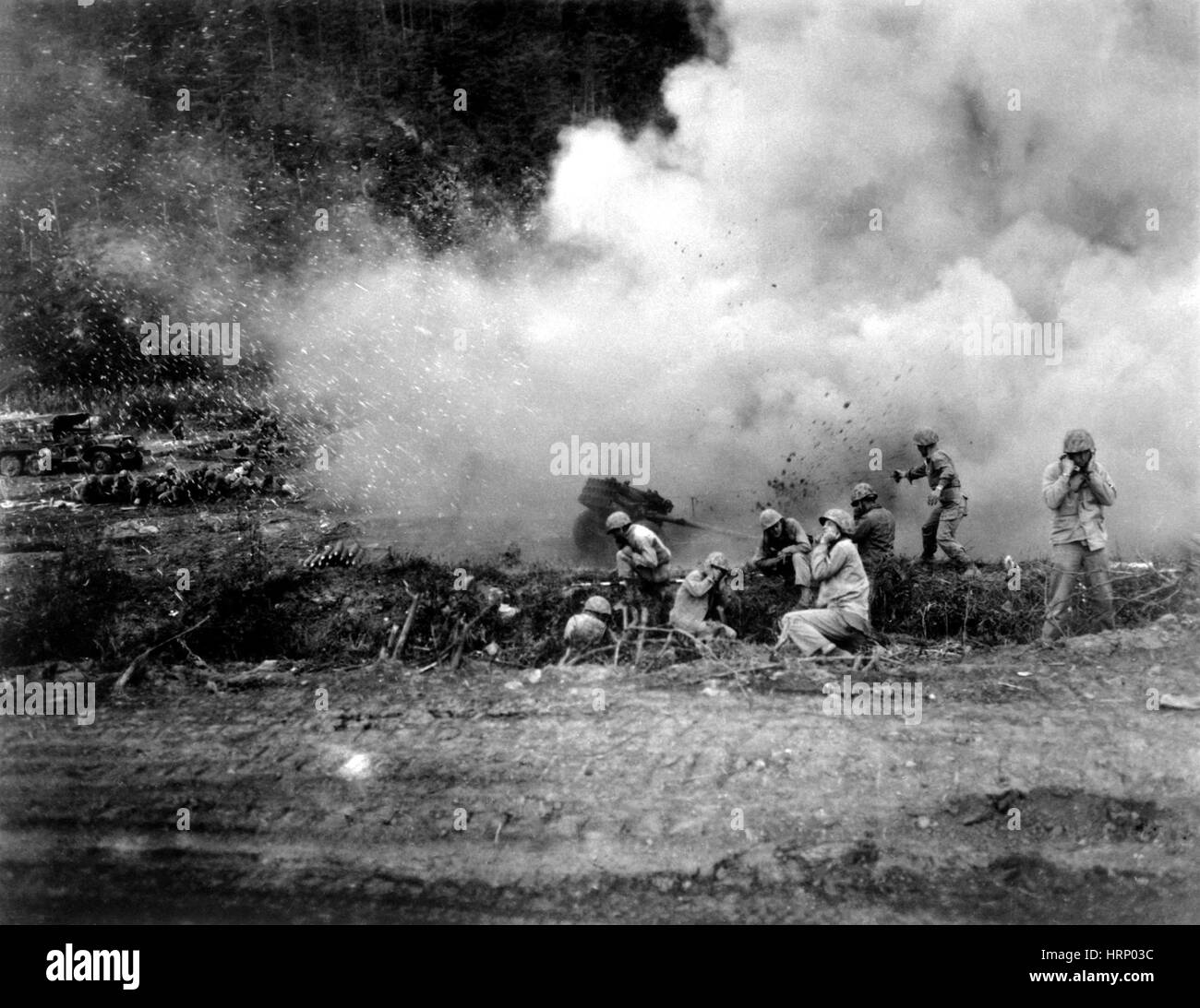 Korea-Krieg, Rakete Sperrfeuer, 1951 Stockfoto