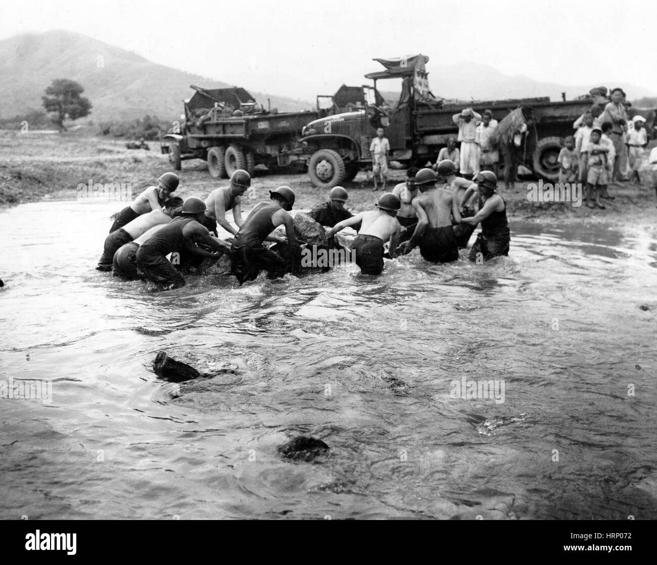 Korea-Krieg, US-Armee Ingenieure, 1950 Stockfoto