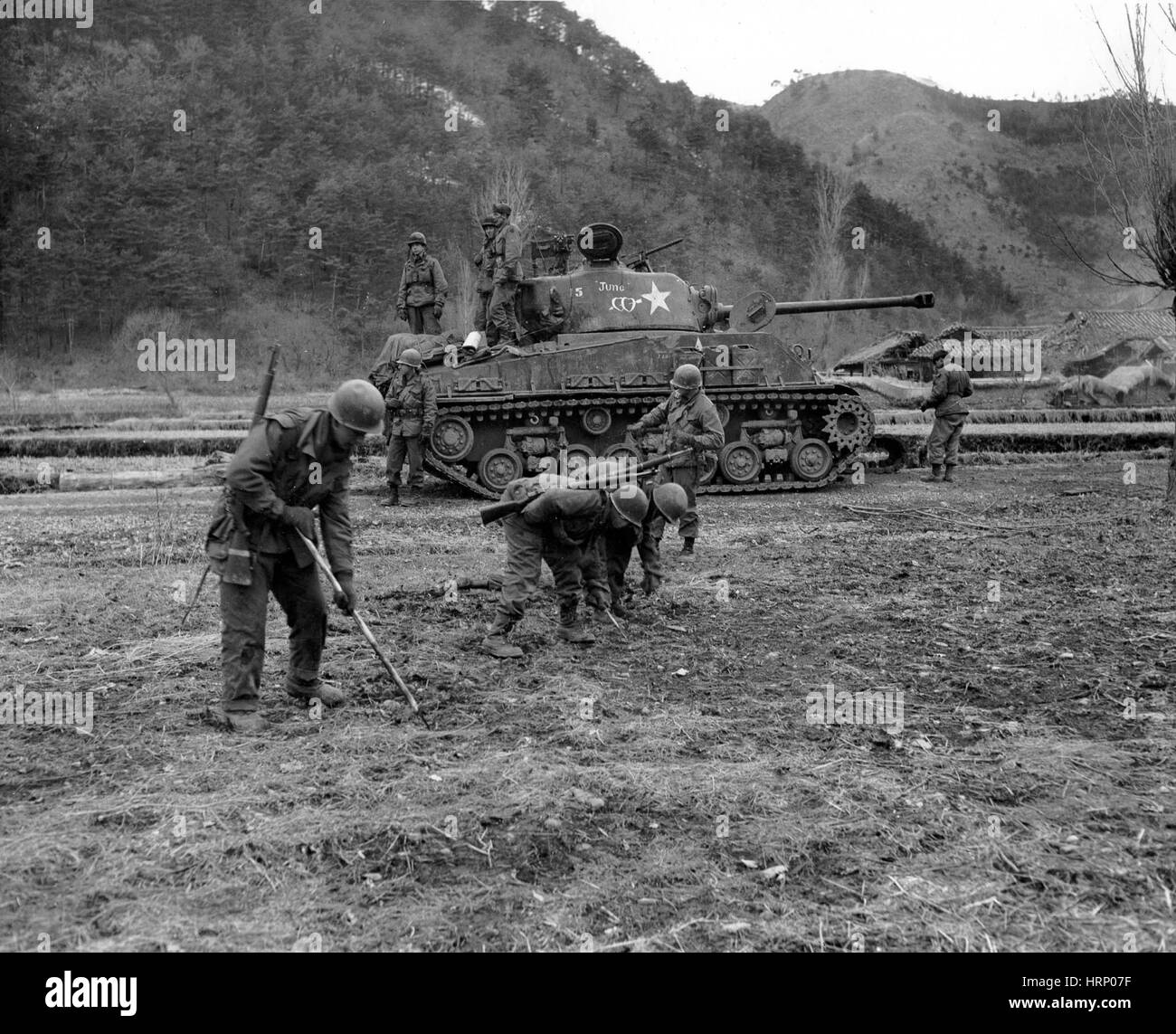 Korea-Krieg, Anti-Tank Grube Crew, 1951 Stockfoto