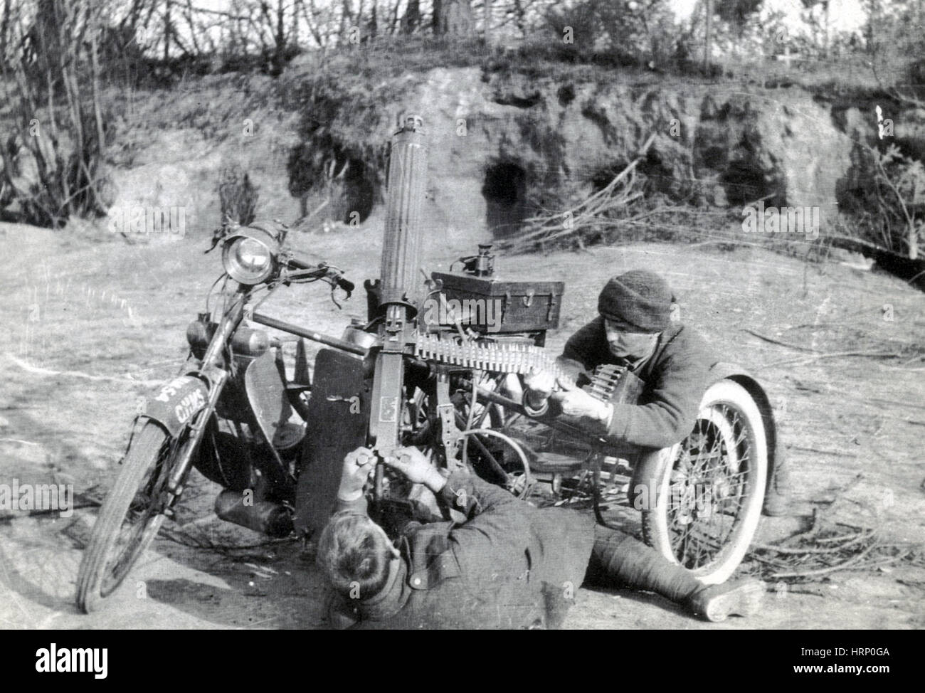 WWI, BEF Motor Maschinengewehr Service Stockfoto