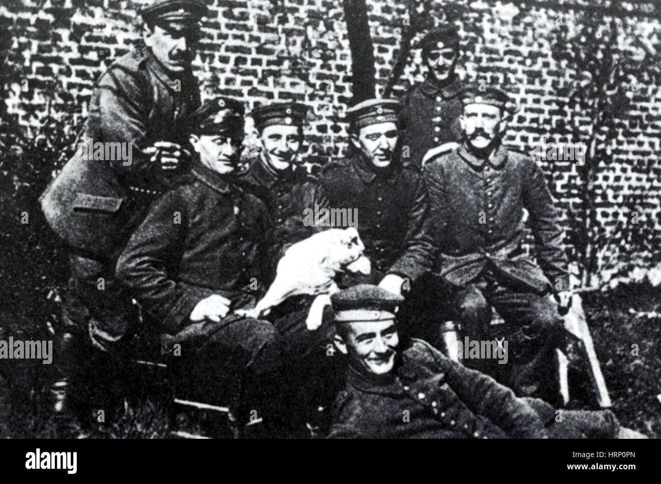 WWI, Hitler mit 16. Bayerischen Reserve-Infanterie Stockfoto
