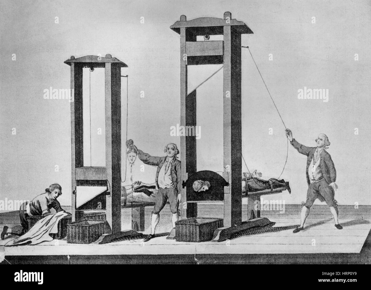 Französische Revolution, Guillotine, 18. Jahrhundert Stockfoto