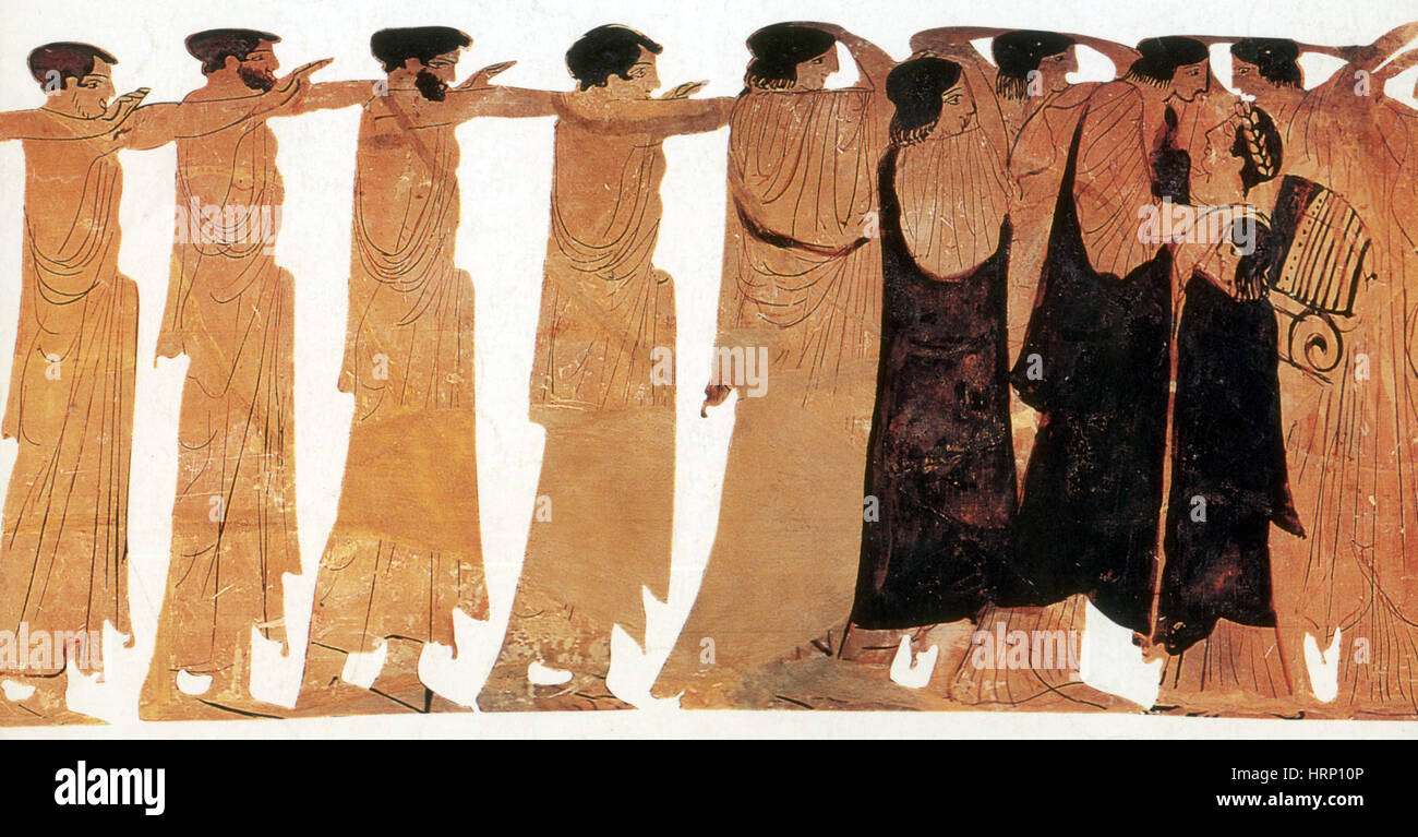 Antiken Griechenland, Trauerzug Stockfoto