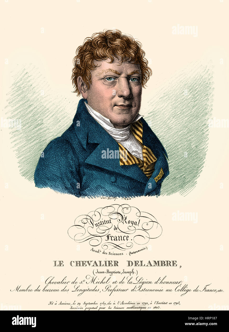 Jean Delambre, französischer Astronom Stockfoto