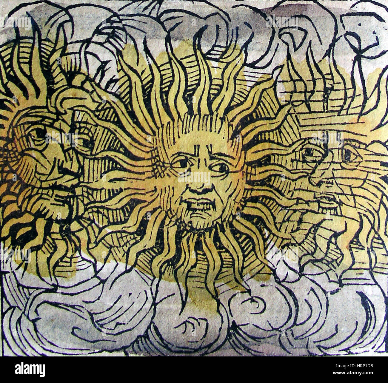 Drei Sonnen, Nürnberger Chronik, 1493 Stockfoto