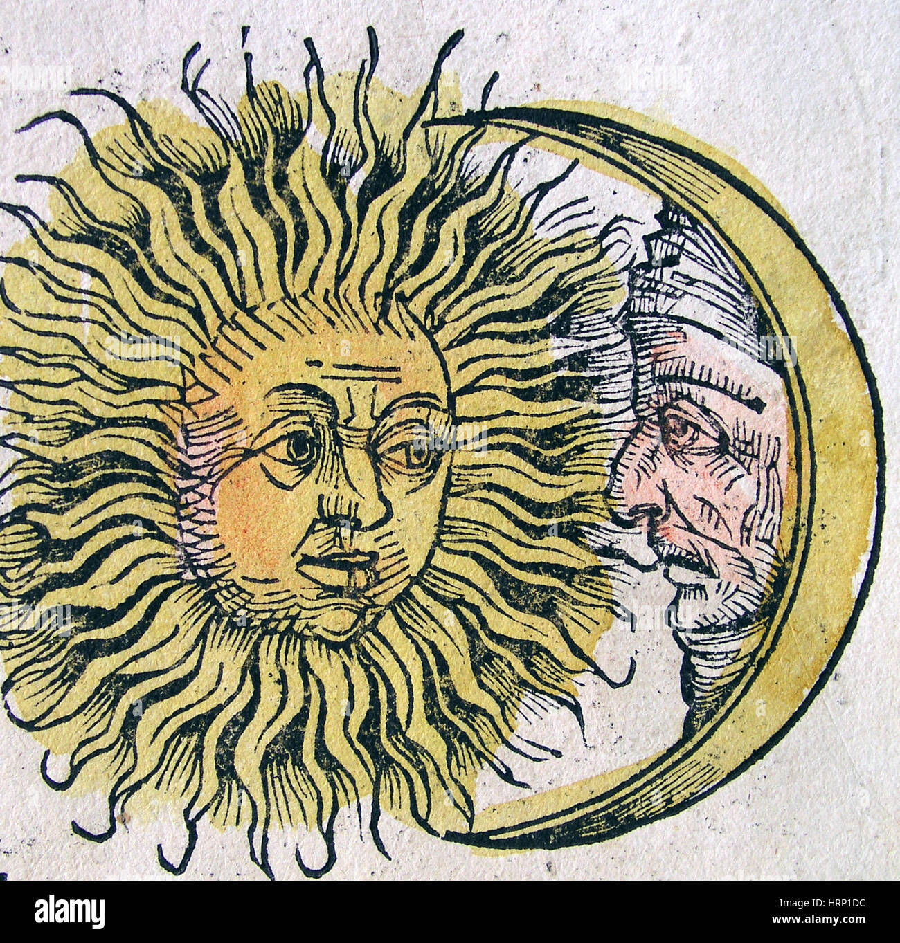 Sonne und Mond, Schedelsche Weltchronik 1493 Stockfoto