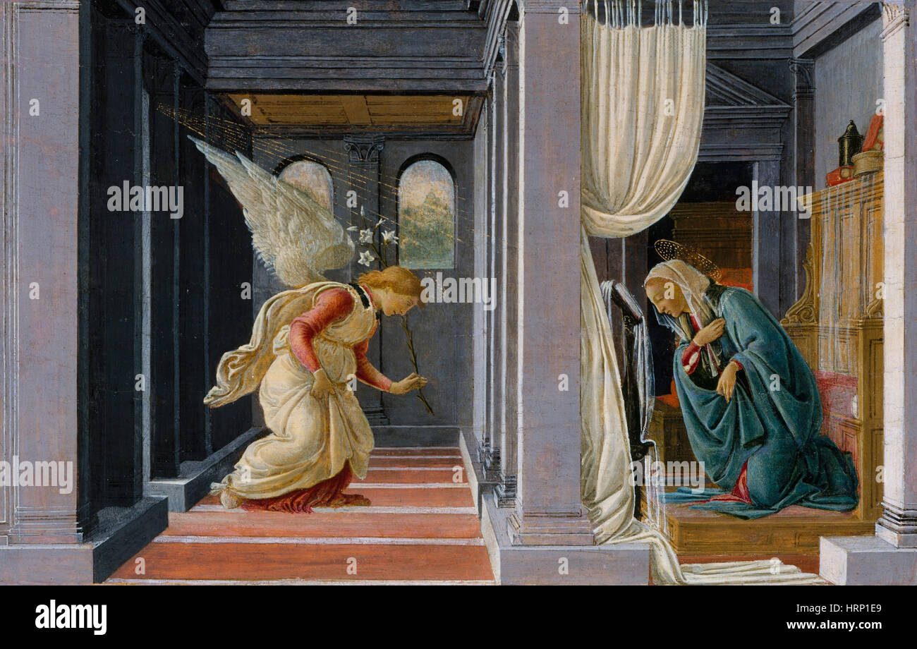 Die Verkündigung von Botticelli Stockfoto