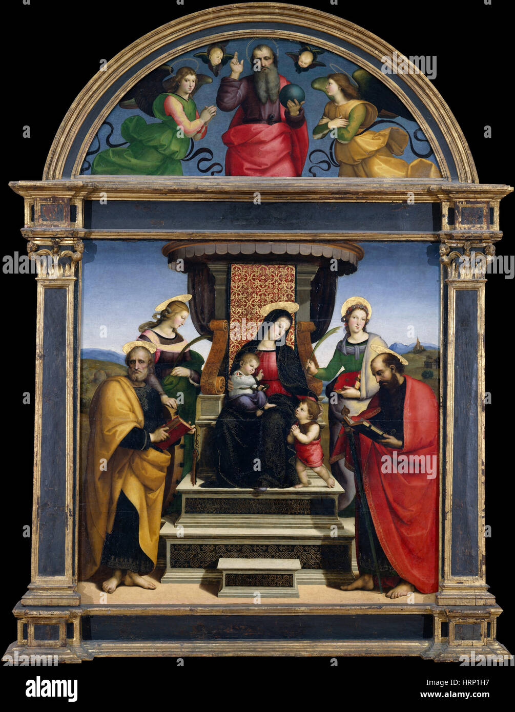 Madonna mit Kind und Heiligen, Raphael Stockfoto