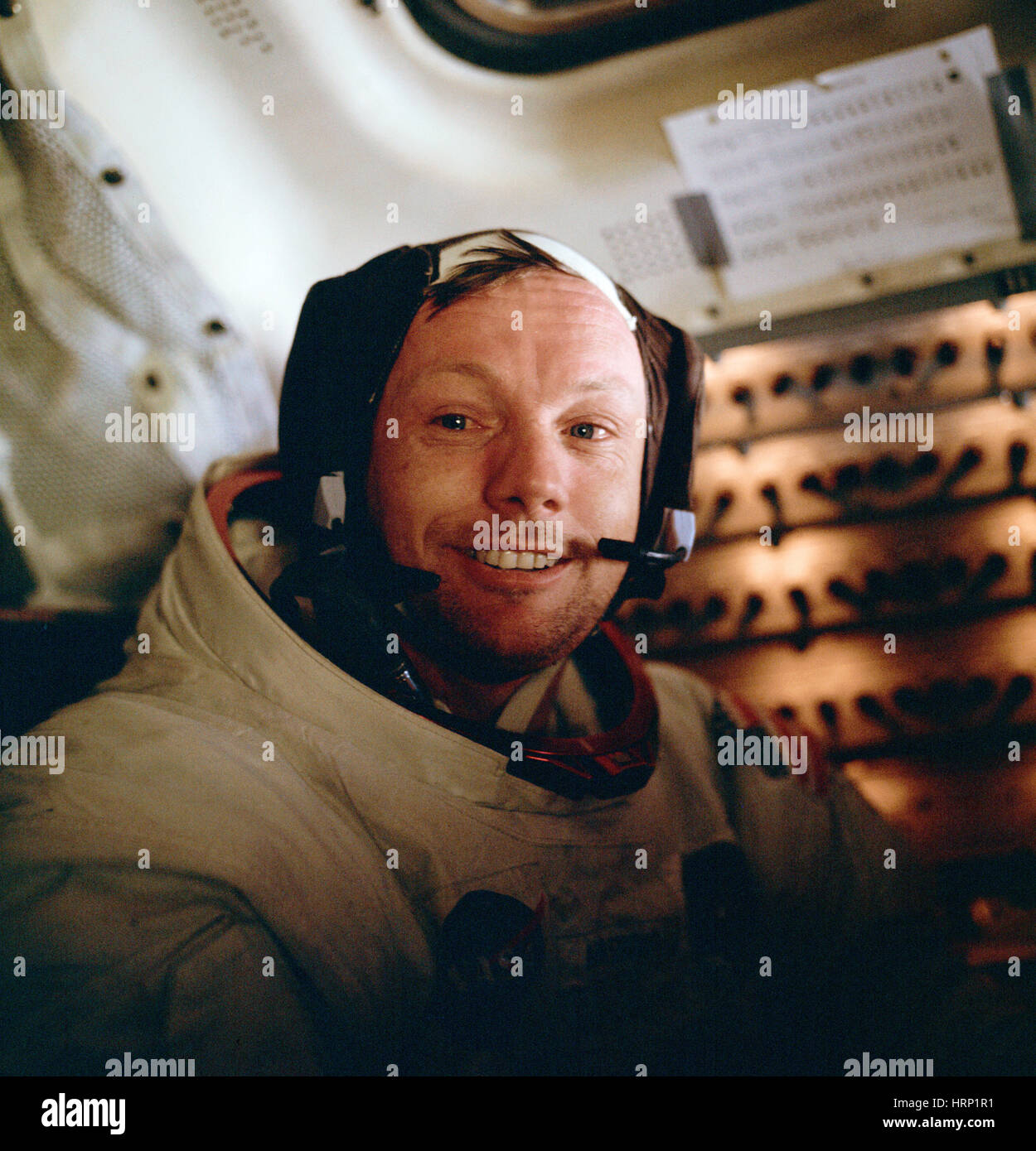 Neil Armstrong in die Mondfähre Apollo 11 Stockfoto