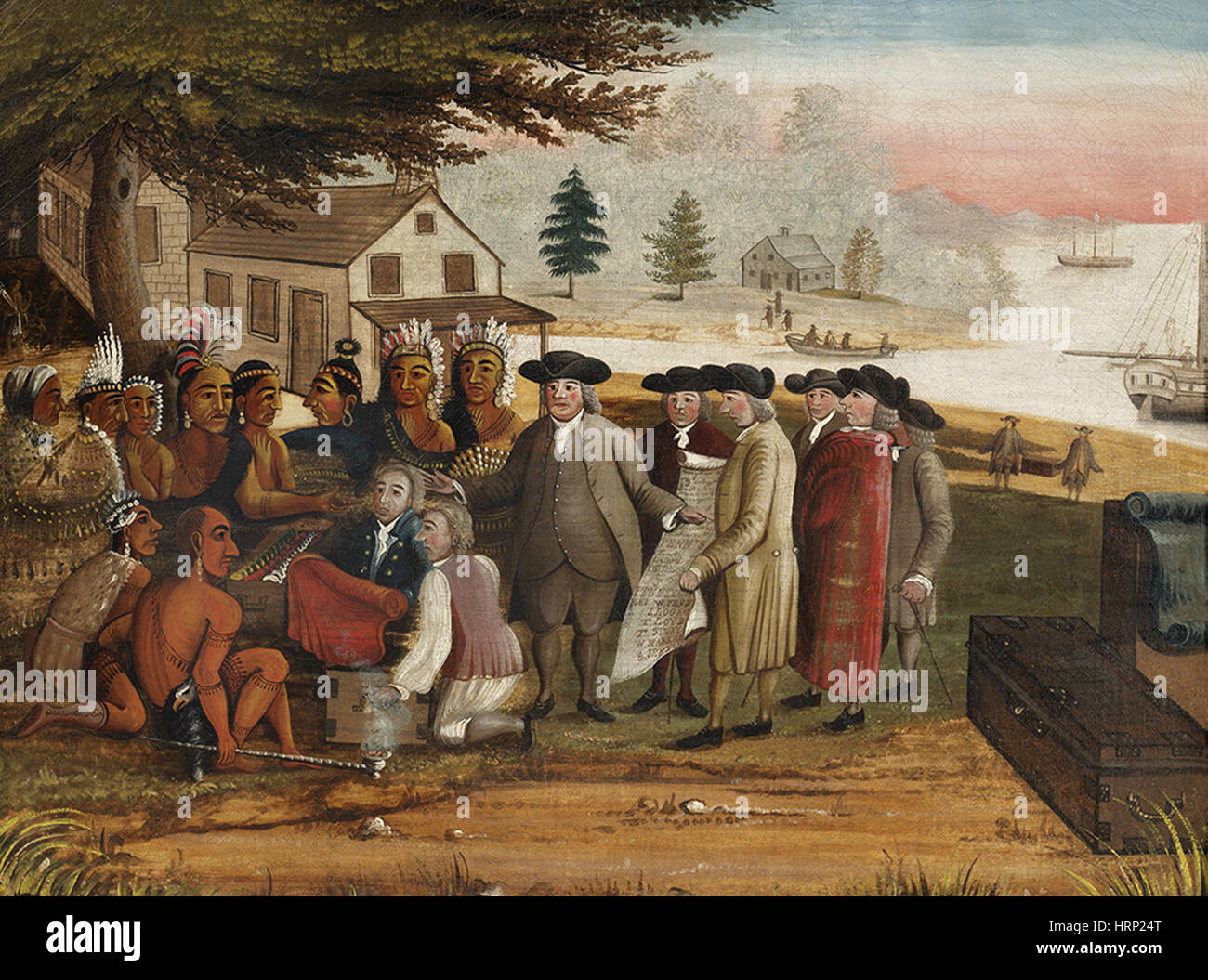 William Penns Vertrag mit den Indianern, 1683 Stockfoto