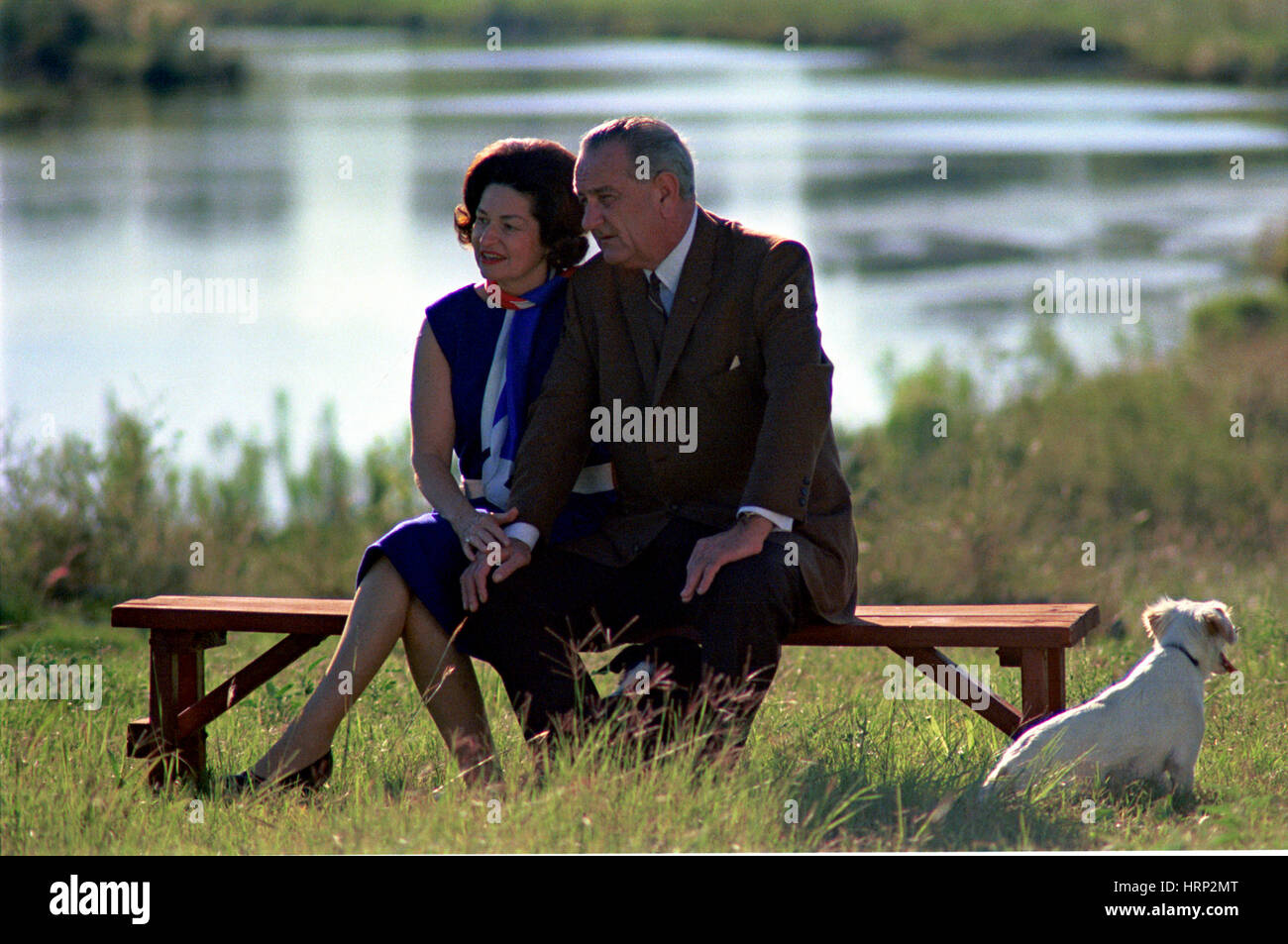 Präsident Johnson, Marienkäfer und Yuki, 1967 Stockfoto