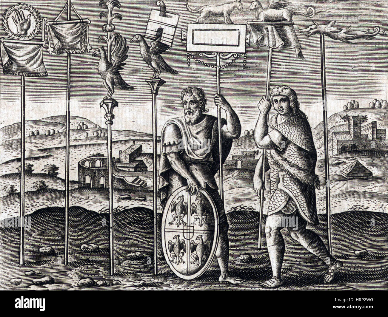 Legion-Standards, antike römische Kriegsführung Stockfoto