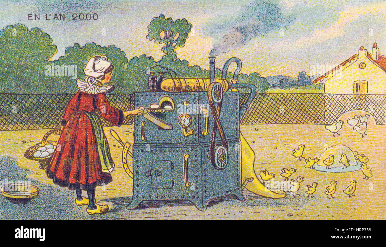 Intensive Ei Zucht, französische Postkarte 1900 s Stockfoto