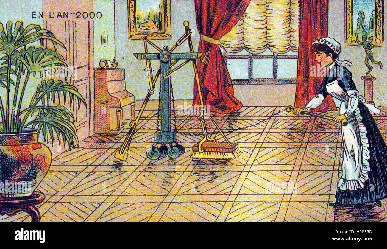 Elektro-Wäscher, französische Postkarte 1900 s Stockfoto