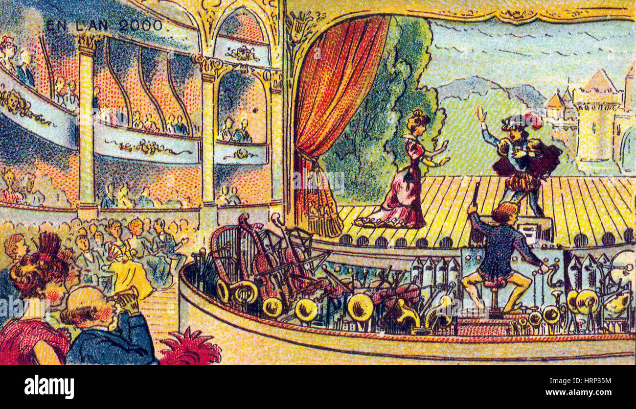 Ein Mann Orchester, französische Postkarte 1900 s Stockfoto