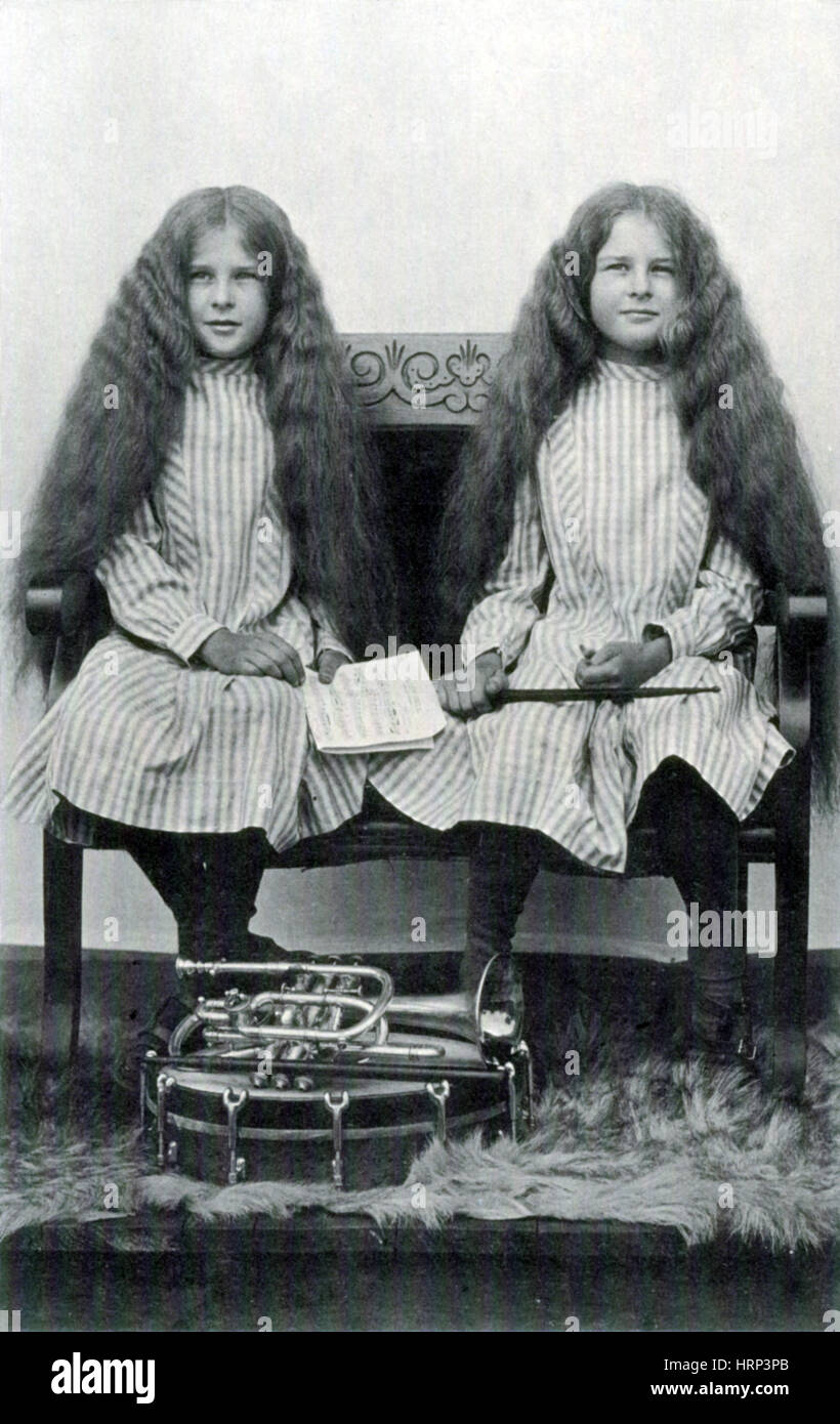 Zwillinge, die Allen Schwestern, 20. Jahrhundert Stockfoto