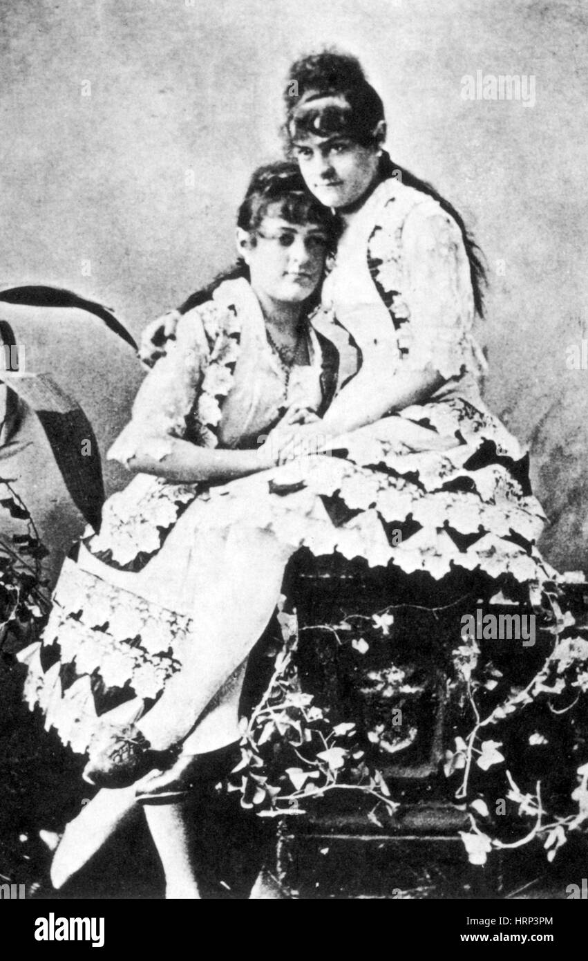 Zwillinge, Minnie und Lena, 1890 Stockfoto