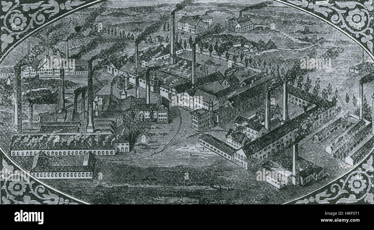 Krupp-Stahlwerke, Essen, 1850 Stockfoto