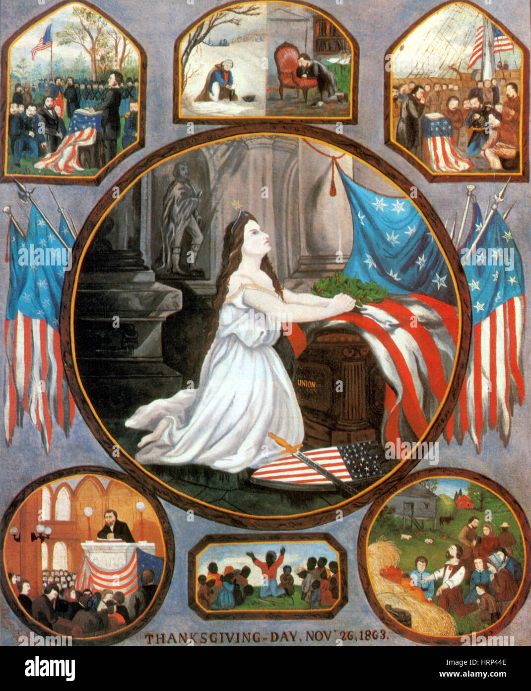 Amerikanischer Bürgerkrieg, Erntedankfest, 1863 Stockfoto