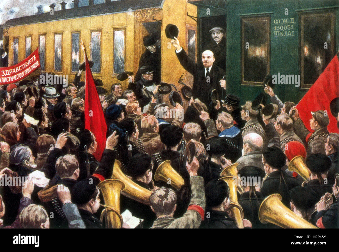 Vladimir Lenin kehrt aus dem Exil, 1917 Stockfoto