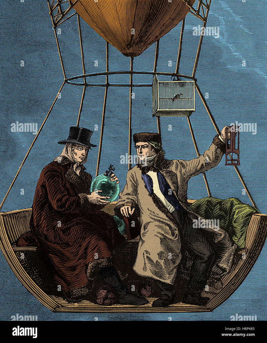 Gay-Lussac und Biot in Heißluft Ballon, 1804 Stockfoto