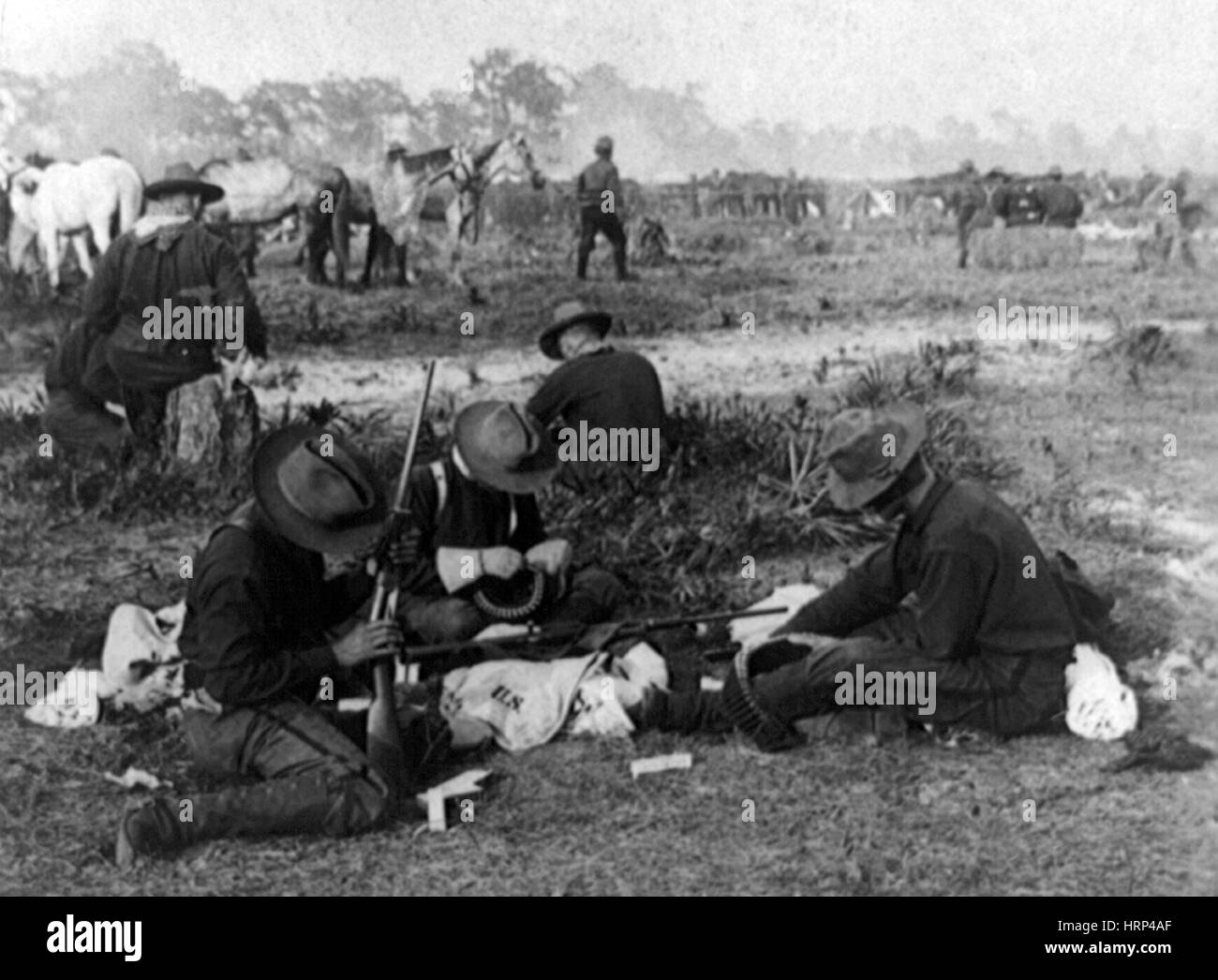 Rough Riders Gearing Up, 1898 Stockfoto