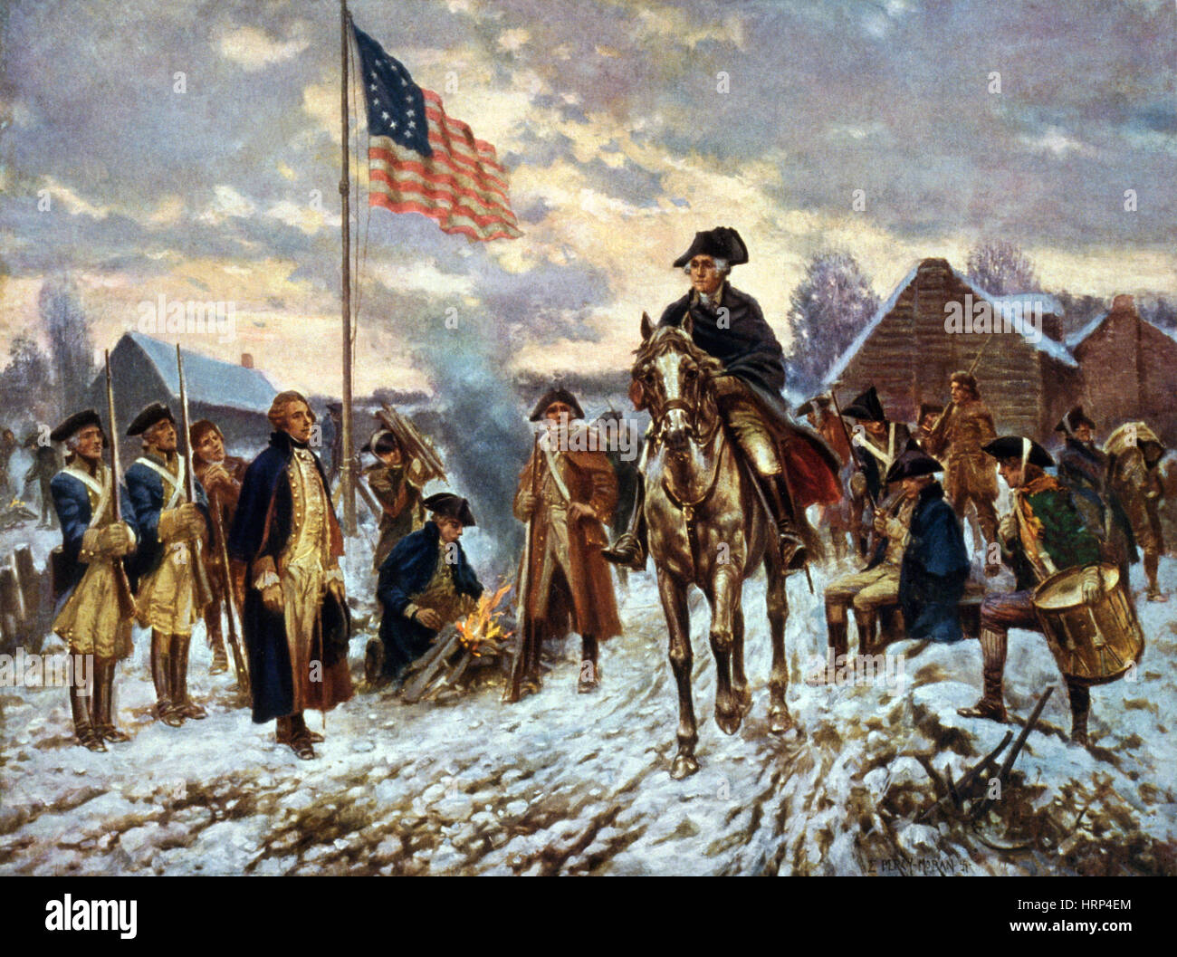 George Washington in Valley Forge, 1777-78 Stockfoto