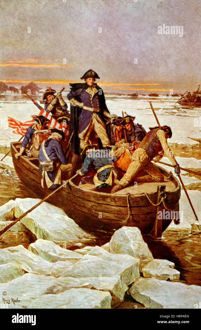 George Washington überquert den Delaware, 1776 Stockfoto