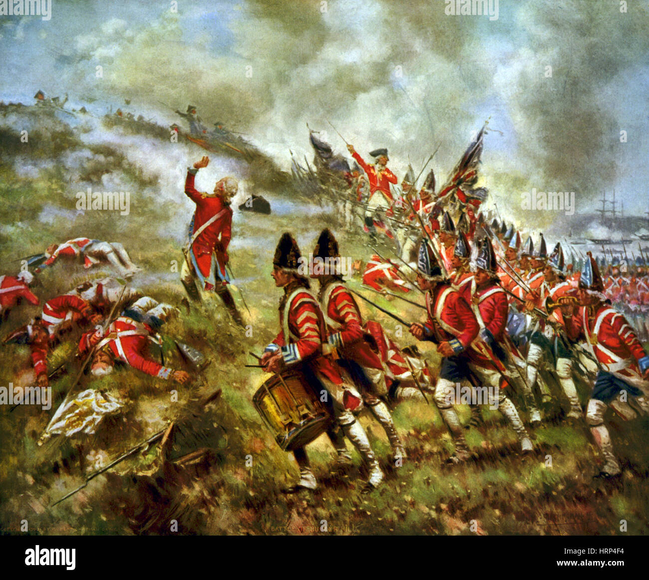Amerikanische Revolution, Schlacht von Bunker Hill, 1775 Stockfoto