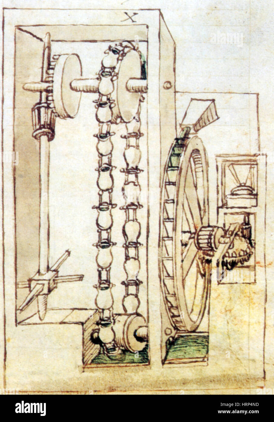 Di Giorgio Erfindung, Wassermühle Stockfoto