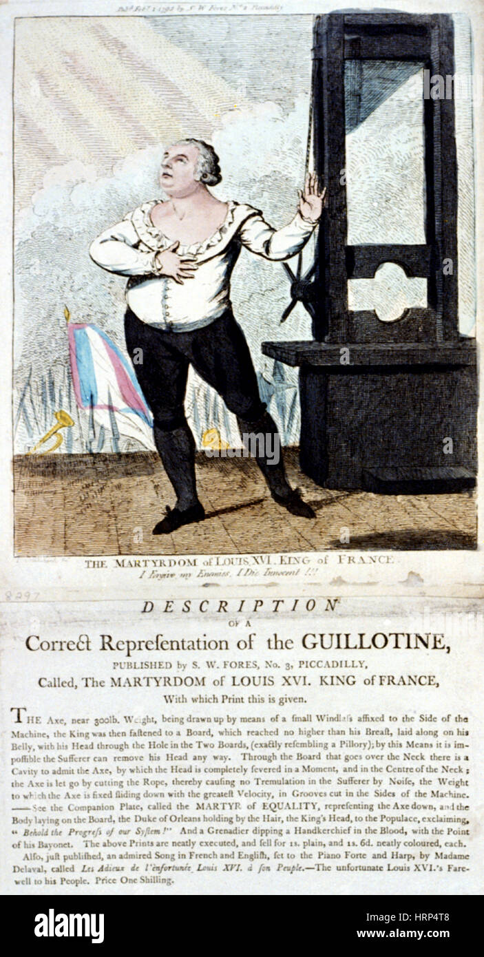 Französische Revolution, Durchführung von Louis XVI, 1793 Stockfoto