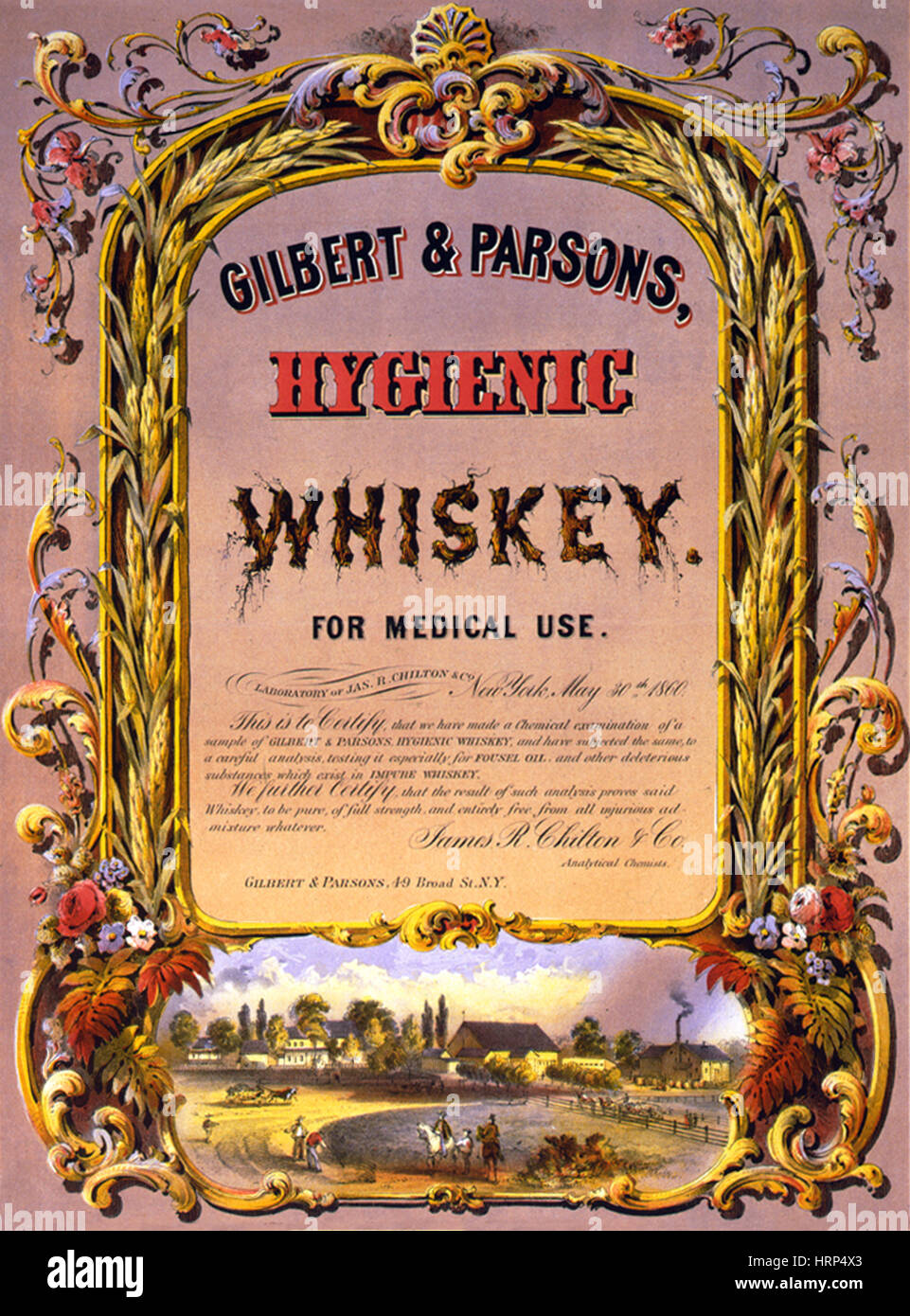 Hygienische Whiskey, medizinischen Alkohol, 1860er Jahre Stockfoto