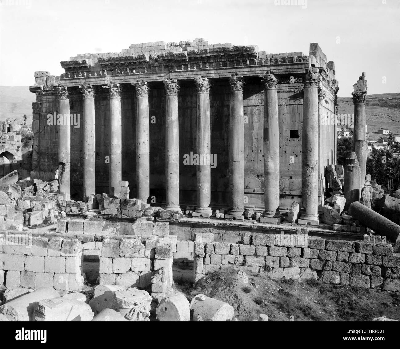 Tempel des Bacchus, Baalbek, Anfang des 20. Jahrhunderts Stockfoto