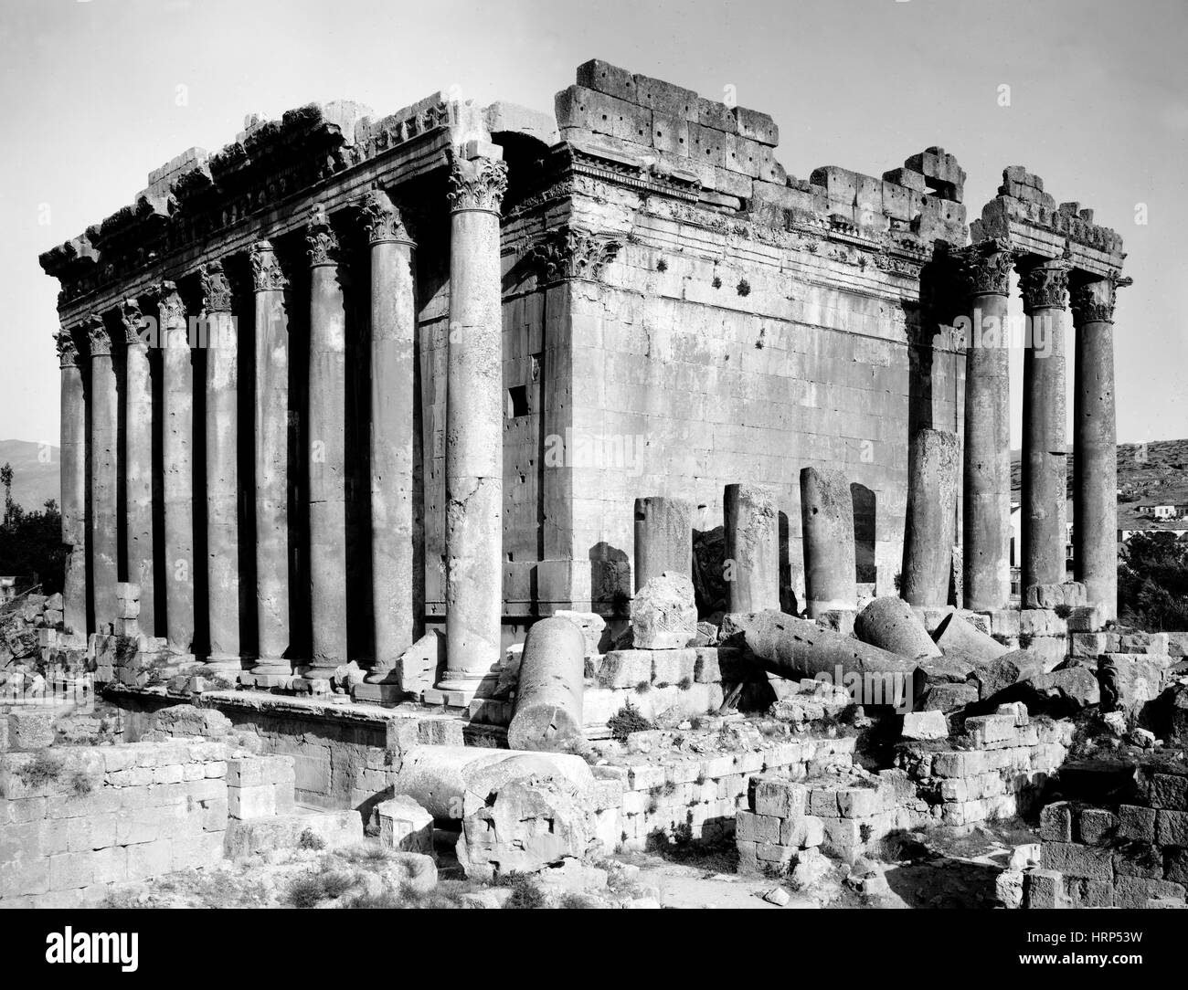 Tempel des Bacchus, Baalbek, Anfang des 20. Jahrhunderts Stockfoto