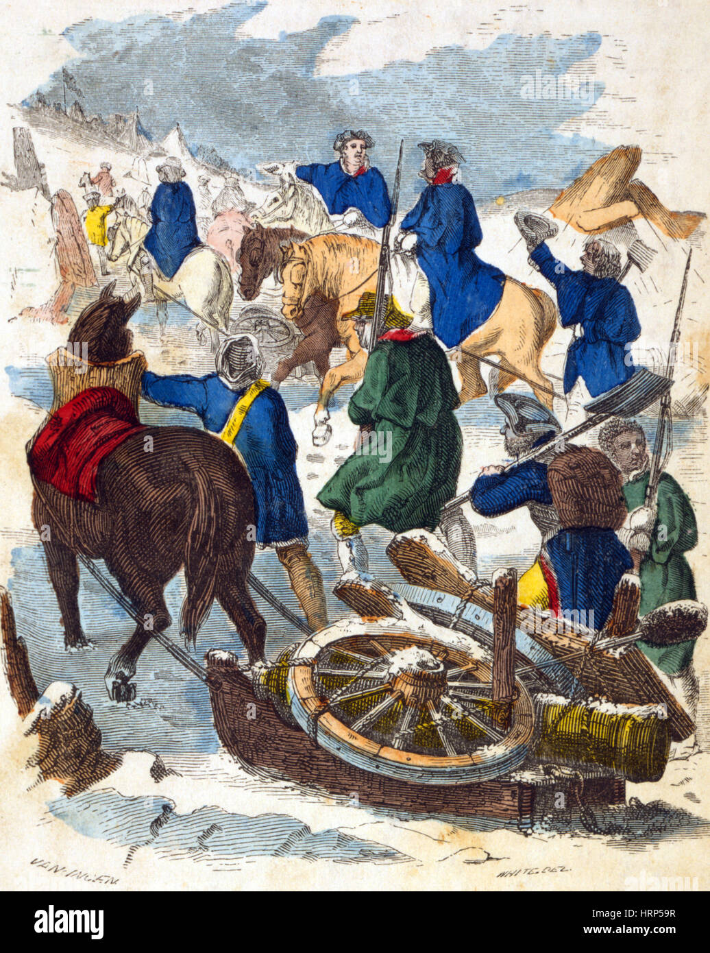 Knox-Expedition, edle Zug der Artillerie, 1775 Stockfoto