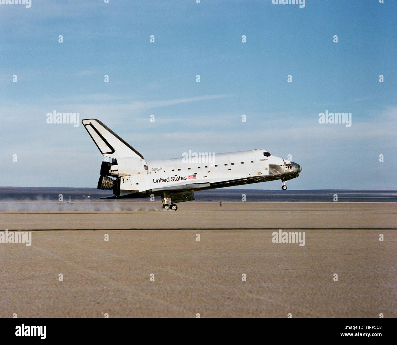 STS-27, Raumfähre Atlantis Landung, 1988 Stockfoto